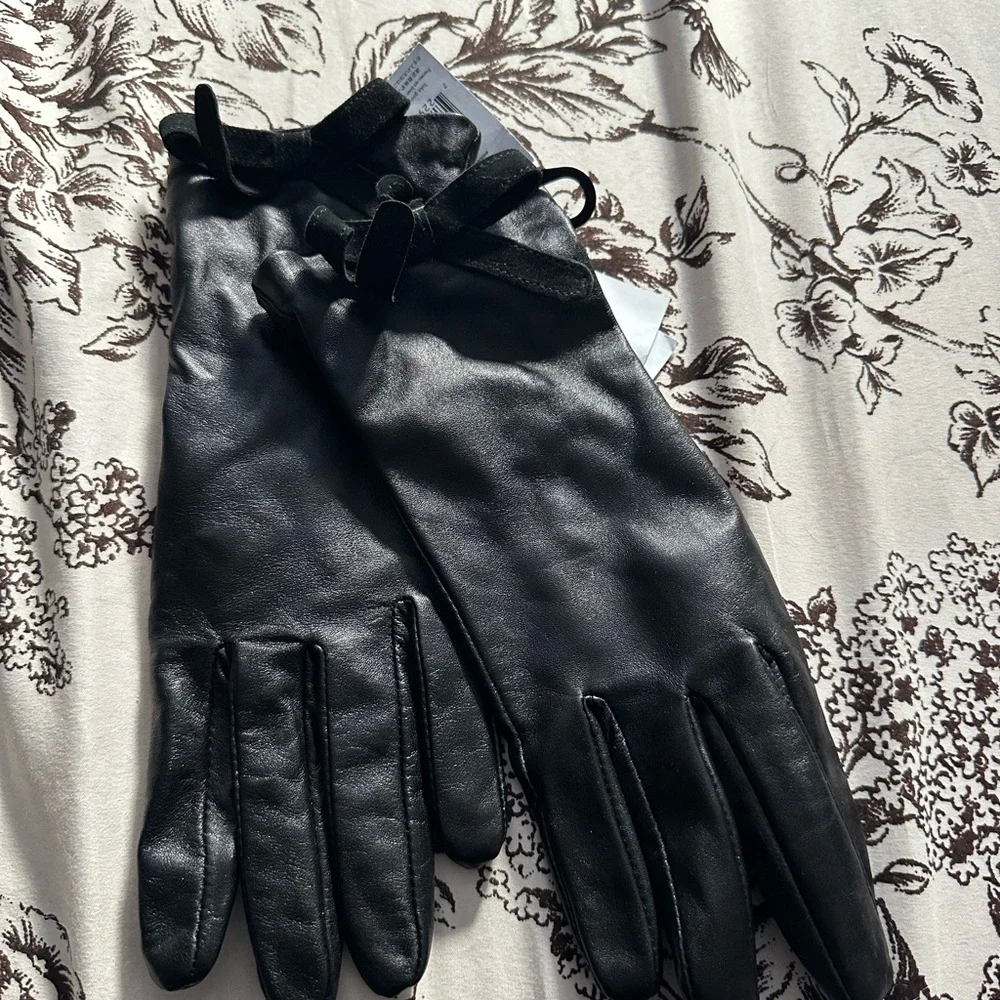 Kate Spade Black Leather Gloves - Picture 1 of 6